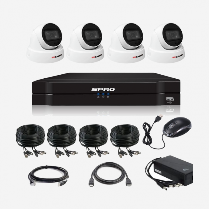 4 camera cctv white 5MP